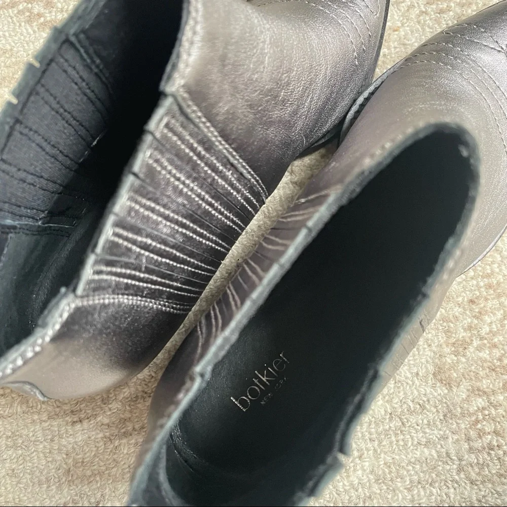Botkier Texas Western Silver Ankle Boots Booties 9.5 - Picture 6 of 7